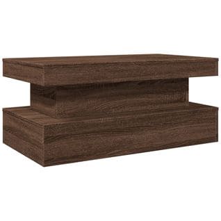 Table Basse Avec Lumières LED Chêne Marron 90x50x40 Cm