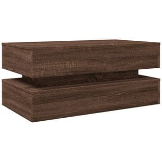 Table Basse Avec Lumières LED Chêne Marron 90x50x40 Cm