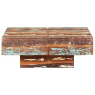 Table Basse 80x80x28 Cm Bois De Récupération Massif