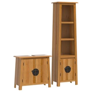 Ensemble De Meubles De Salle De Bain 2 Pièces Bois De Pin Massif