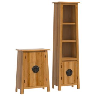 Ensemble De Meubles De Salle De Bain 2 Pièces Bois De Pin Massif