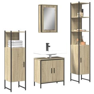 Ensemble De Meubles De Salle De Bain 4 Pièces Chêne Sonoma