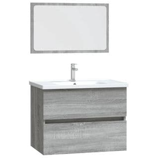 Ensemble De Meubles De Salle De Bain 2 Pièces Sonoma Gris