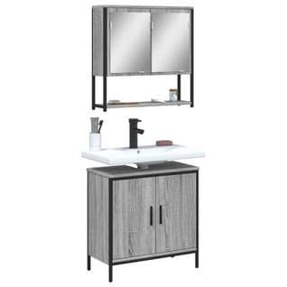 Ensemble De Meubles De Salle De Bain 2 Pièces Sonoma Gris