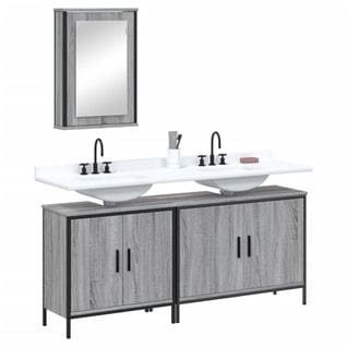 Ensemble De Meubles De Salle De Bain 3 Pièces Sonoma Gris