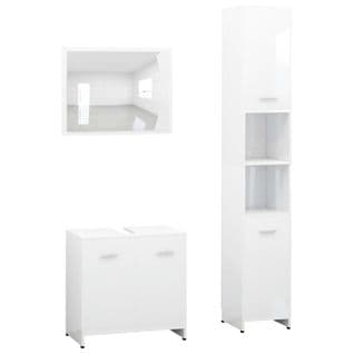 Ensemble De Meubles De Bain 3 Pièces Blanc Bois D'ingénierie