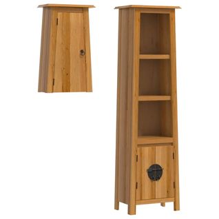 Ensemble De Meubles De Salle De Bain 2 Pièces Bois De Pin Massif