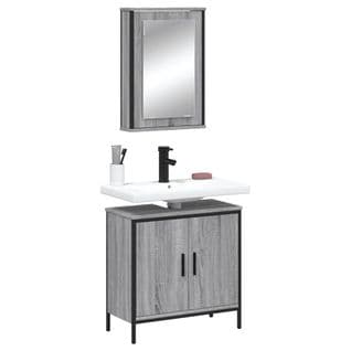 Ensemble De Meubles De Salle De Bain 2 Pièces Sonoma Gris