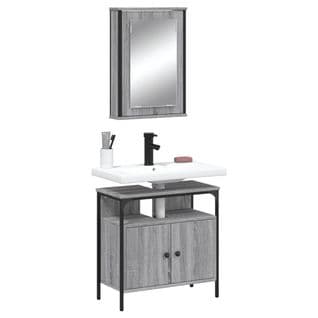 Ensemble De Meubles De Salle De Bain 2 Pièces Sonoma Gris