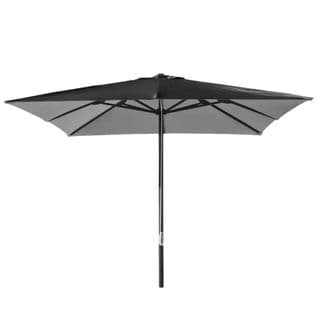 Parasol Jardin Et Terrasse Carré 3x3 Solide Anti-vent Noir Riviro