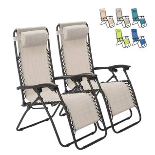 Lot De 2 Chaises Longues Pliantes Et Légères Multipositions Confortables Oasis