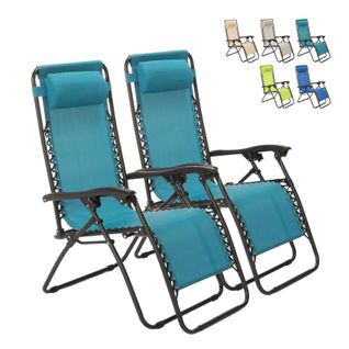 Lot De 2 Chaises Longues Pliantes Et Légères Multipositions Confortables Oasis