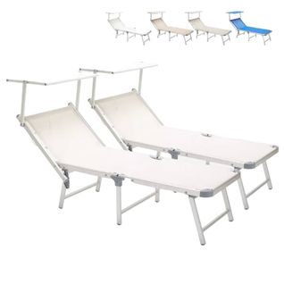 Lot De 2 Bain De Soleil Jardin Transat Piscine Pliant Moderne Maliss