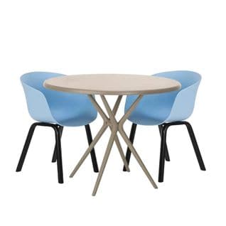 Table Ronde 80cm + 2 Chaises Intérieur Et Extérieur Modernes Child