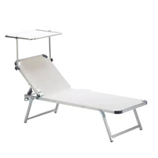 Transat De Plage Bain De Soleil En Aluminium Avec Pare-soleil Catcool