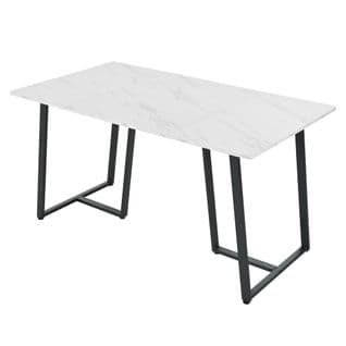 Table De Salle À Manger Moderne 140 X 80 Cm, Blanc/noir