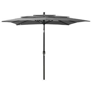 Parasol à 3 Niveaux Avec Mât En Aluminium Anthracite 2,5x2,5 M