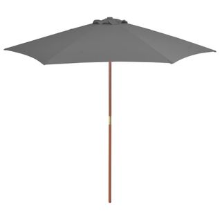 Parasol D'extérieur Avec Mât En Bois 270 Cm Anthracite