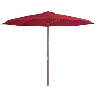 Parasol Avec Mât En Bois 350 Cm Bordeaux