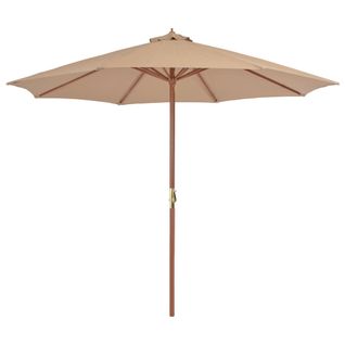 Parasol D'extérieur Avec Mât En Bois 300 Cm Taupe