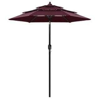 Parasol à 3 Niveaux Avec Mât En Aluminium Bordeaux 2 M