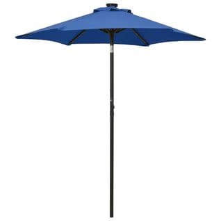 Parasol Avec Lumières LED Bleu Azuré 200x211 Cm Aluminium