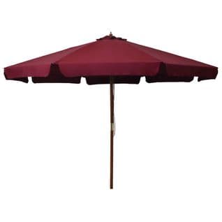 Parasol Avec Mât En Bois 330 Cm Bordeaux