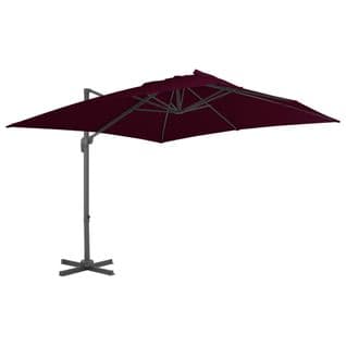 Parasol Déporté Avec Mât En Aluminium Bordeaux 300x300 Cm