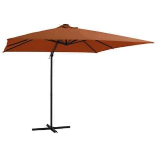 Parasol Déporté Avec Lumières LED Terre Cuite 250x250 Cm