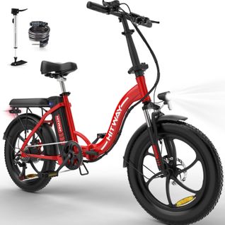 Vélo Électrique Hitway 20" Vtt Vae - Batterie 36v - 11,2ah - Moteur 250w - 7 Vitesses - Rouge