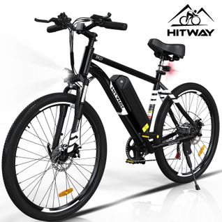 Vélo Électrique Hitway 26" Noir - Vae Avec Batterie Amovible 36v/12ah - Shimano 7-vitesses