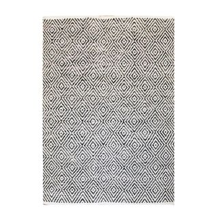 Tapis Design Glaze En Coton - Gris Anthracite - 120x170 Cm