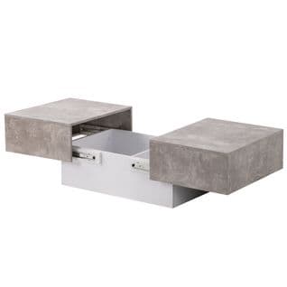 Table Basse Extensible 102 X 60 X 40 cm Gris