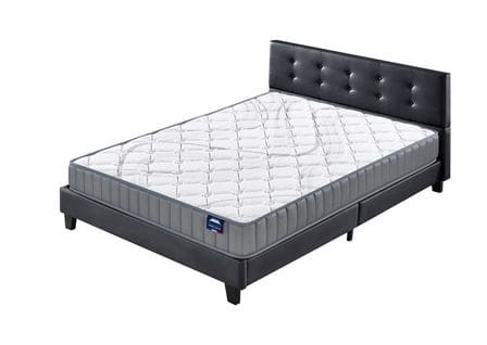 Ensemble 140x190cm, Matelas Mousse Accueil Latex + Lit Avec Tête De Lit