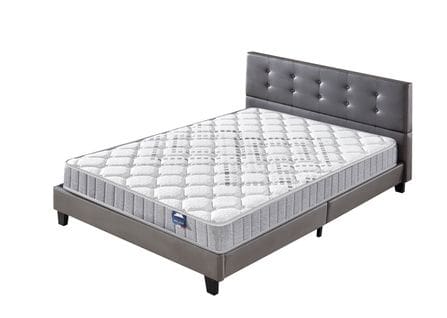 Ensemble Matelas + Lit Avec Tête De Lit 140x190 Cm, Eliha 20 Cm D’épaisseur Mousse Haute Densité