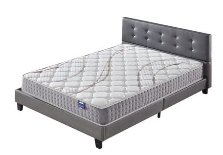 Ensemble Matelas + Lit Avec Tête De Lit 120x190 Cm, Essem 25cm D’épaisseur Mousse Haute Densité