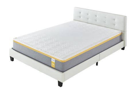 Ensemble Matelas + Lit Avec Tête De Lit 140x190 Cm, Ypsilon Ferme 28cm D’épaisseur