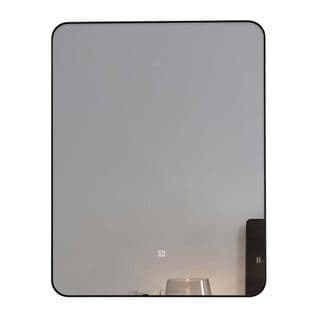 Miroir De Salle De Bain LED à Luminosité Variable 60x80cm Avec Cadre En Aluminium Noir