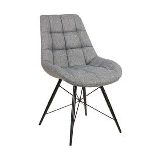 Chaise Tissu Gris Chiné Martine Pieds Métal - Gris