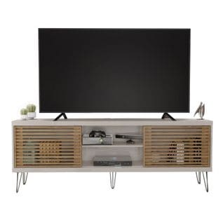 Meuble Tv 72 Pouces 180 Cm Blanc Cassé Chêne