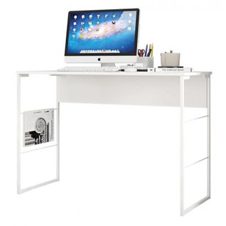 Bureau Blanc 120 Cm Pieds Métalliques