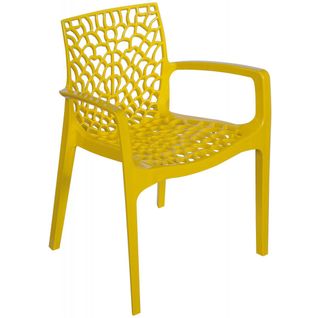 Chaise Design Jaune Avec Accoudoirs Dentelle