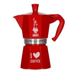 Cafetière Italienne Moka Express I Love Coffee 6 Tasses Rouge