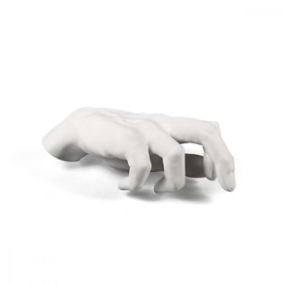 Sculpture Céramique Main Masculine Blanc