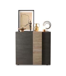 Buffet Haut 2 Portes - Titan Et Chêne Cadiz - L121 Cm