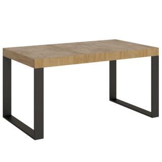 Table Extensible 90x160/264 Cm Tecno Chêne Nature Cadre Anthracite