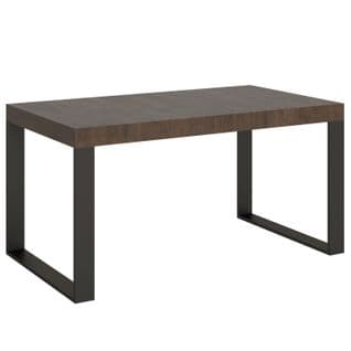 Table Extensible 90x160/420 Cm Tecno Noyer Cadre Anthracite