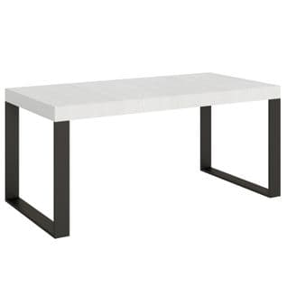 Table Extensible 90x180/440 Cm Tecno Frêne Blanc Cadre Anthracite