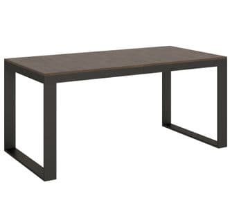 Table Extensible 90x180/284 Cm Tecno Evolution Noyer Cadre Anthracite