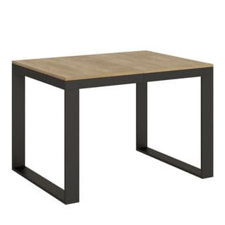 Table Extensible 90x120/380 Cm Tecno Evolution Chêne Nature Cadre Anthracite